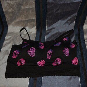 🚫SOLD🚫 Torrid Curves Bralette Wireless Skull Heart Ribs Lace Size 1 NWT